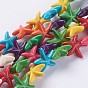 Cuentas de turquesas sintéticas hebras, estrella de mar / estrellas de mar, teñido