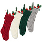 4 шт. 4 цвета вязаные акриловые волокнистые подвесные чулки, для рождественских украшений