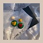 Акриловые серьги-гвоздики, плоско-круглые с сердцем