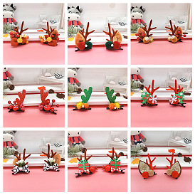 Christmas Deer Antler Headband Hair Clip for Halloween Party Holiday Hair Accessories