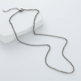 2MM 304 Stainless Steel Rolo Chain Necklaces, Tarnish Free