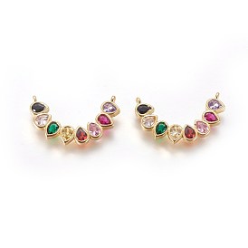 Golden Tone Brass Micro Pave Cubic Zirconia Pendants