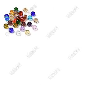 30 pcs k transparente 9 perlas de vidrio, facetados, Rondana plana