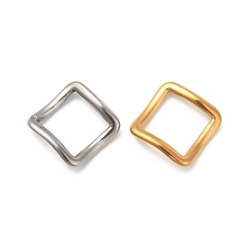 304 Stainless Steel Linking Rings, Twisted Square