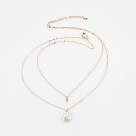 Многоярусные ожерелья с натуральным жемчугом барокко кеши, двухслойные ожерелья, с латунными цепями и находками, картонные коробки ювелирных изделий