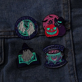 Halloween Luminous Enamel Pins, Alloy Brooch for Backpack Clothes