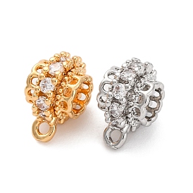 Brass Micro Pave Cubic Zirconia Tube Bails