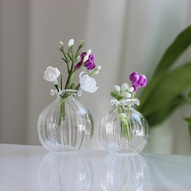 Glass Dried Flower Vase Ornaments, Micro Landscape Home Dollhouse Accessories, Pretending Prop Decorations