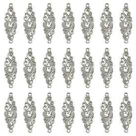 30Pcs Tibetan Style Alloy Connector Charms, Leaf Links