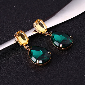 Crystal earrings for wedding banquet, drop-shaped ear studs, jewelry earrings E123.