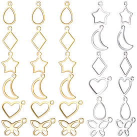 120шт 12 стили 304 подвески из нержавеющей стали, разнообразные