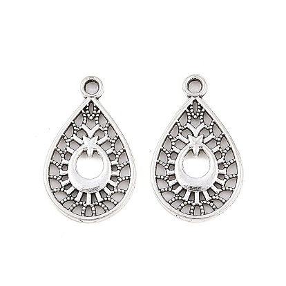 Сплавочные подвески тибетского стиля, полые подвески в форме слезы