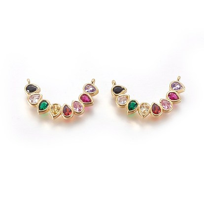 Golden Tone Brass Micro Pave Cubic Zirconia Pendants