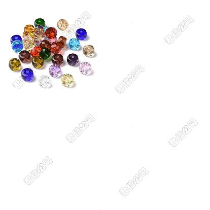 30 pcs k transparente 9 perlas de vidrio, facetados, Rondana plana