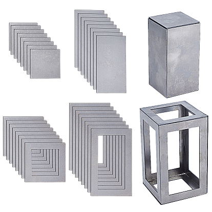 48шт. 4 стили, набор листов для тренировки сварки стали, Прямоугольник и квадрат