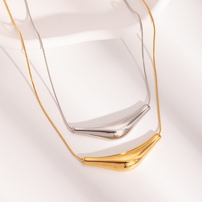 Минималистичные ожерелья из нержавеющей стали с V-образной подвеской для женщин