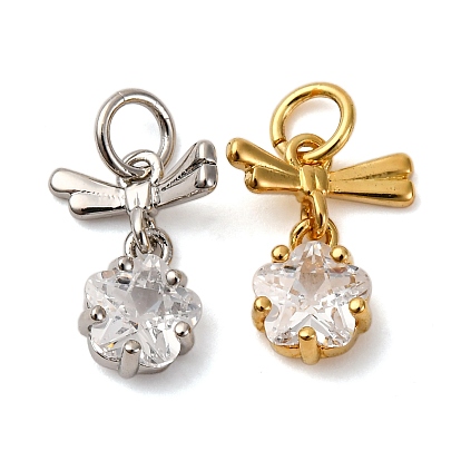 Латунные микро проложить кубического циркония подвески, бант с подвесками в виде звезд, с целью перехода в кольце, долговечный, без кадмия и без свинца, стойки покрытие