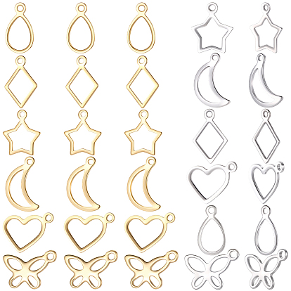120шт 12 стили 304 подвески из нержавеющей стали, разнообразные