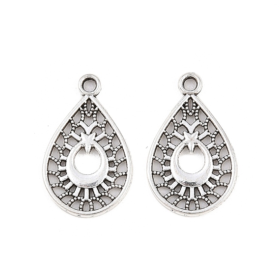Сплавочные подвески тибетского стиля, полые подвески в форме слезы