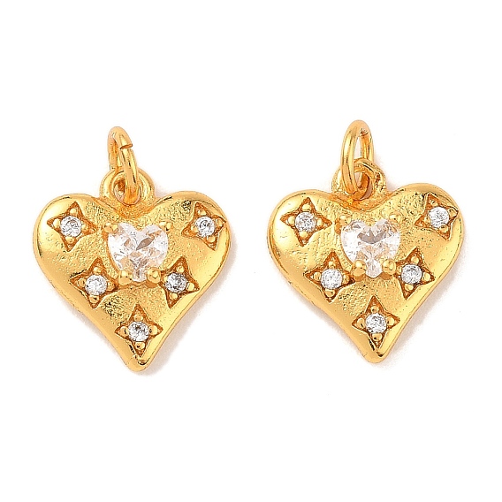 Латунные микро проложить кубического циркония прелести, сердце, с целью перехода в кольце, долговечный, без свинца и без кадмия