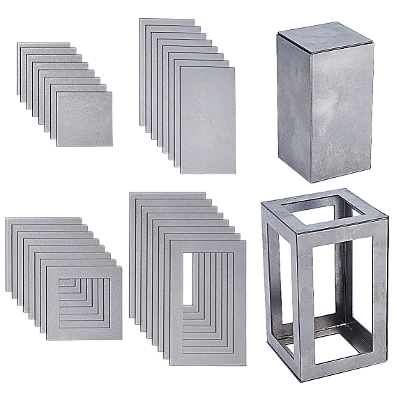 48шт. 4 стили, набор листов для тренировки сварки стали, Прямоугольник и квадрат