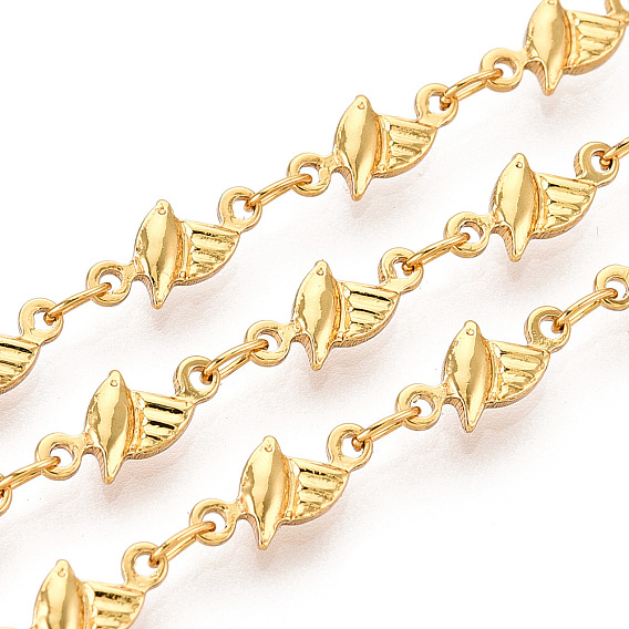 Латунные звенья цепи с морской тематикой, без кадмия, без никеля и без свинца, пайки, с катушкой