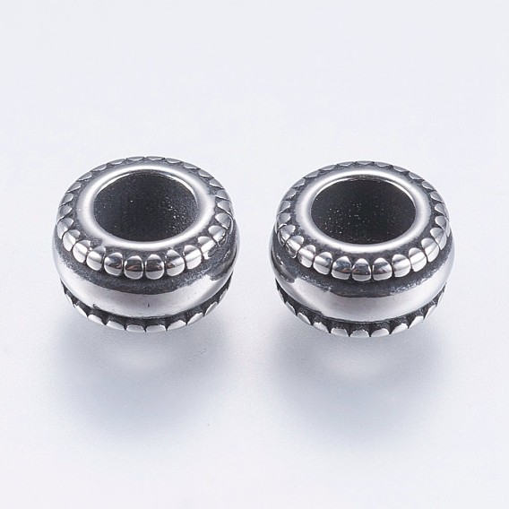 304 из нержавеющей стали европейские шарики, бусины с большим отверстием, рондель