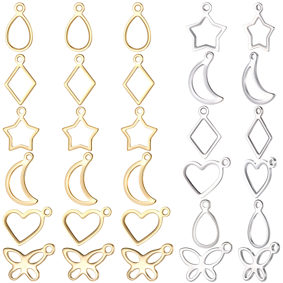 120шт 12 стили 304 подвески из нержавеющей стали, разнообразные