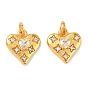 Латунные микро проложить кубического циркония прелести, сердце, с целью перехода в кольце, долговечный, без свинца и без кадмия
