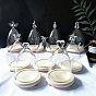 Glass Dome Cover, Decorative Display Case, Cloche Bell Jar Terrarium with Wood Base