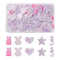 60Pcs 5 Style Opaque Resin Cabochons, Mixed Shapes