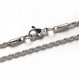 304 из нержавеющей стали веревки цепи ожерелья, с карабин-лобстерами 