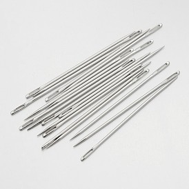 Agujas de coser de acero al carbono, 7.4x0.2 cm, sobre 25 unidades / bolsa