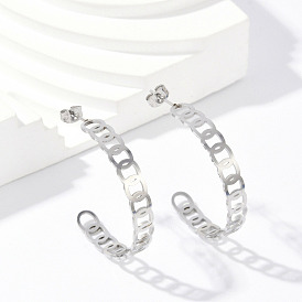 304 из нержавеющей стали серьги, С-образный с подвеской-цепочкой