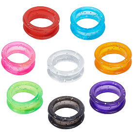 16pcs 8 couleurs bagues de doigts en silicone souple pour ciseaux, inserts de pouce scintillants scintillants, anneau protecteur de prise de doigt, colonne