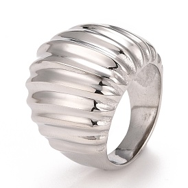 304 Stainless Steel Textured Chunky Ring for Women