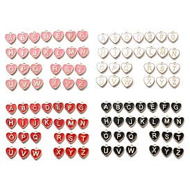 Подвески из эмали и сплава, золотые, сердце с подвеской в виде буквы az