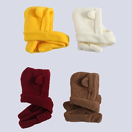3-in-1 Style Winter Bear Shaped Hat Scarf Gloves, Fit for American Girl Dolls