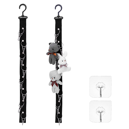 Sangle de présentation en nylon pour peluche, avec clips en acier inoxydable