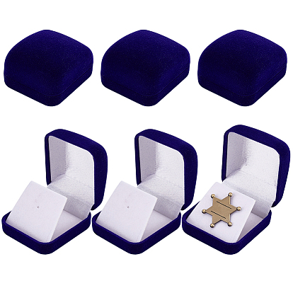 Коробки для хранения значков с бархатным покрытием, квадратный