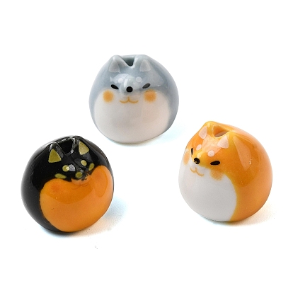 Фарфоровые бусины ручной работы, яркие глазированный фарфор, собака