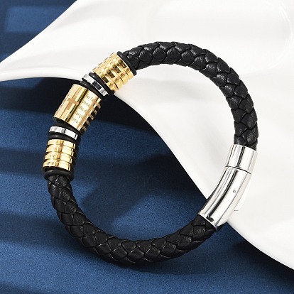 Плетеные браслеты из микрофибры, 304 колонна из нержавеющей стали с крестообразными браслетами для женщин и мужчин, с штык застежками