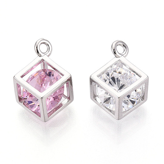 Латунные микро проложить кубического циркония прелести, без кадмия, без никеля и без свинца, платина, кубические