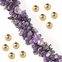 1 Strand Natural Amethyst Chip Bead Strands, Dyed, with 50Pcs Golden Tone Brass Spacer Round Beads