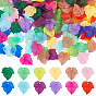 240Pcs 12 Colors Autumn Theme Transparent Frosted Acrylic Pendants, Maple Leaf