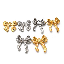 304 подвески из нержавеющей стали, очарование бантом, анти-тускнение, ионное покрытие (ip)