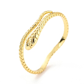 Snake Grooved Cuff Bangle, Brass Serpent Wrap Open Bangle for Women, Cadmium Free & Lead Free