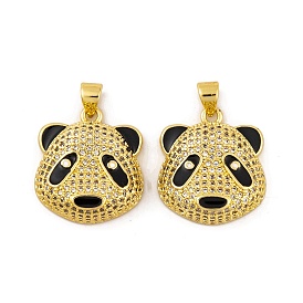 Micro latón allanan colgantes cúbicos del zirconia, con esmalte, sin cadmio y níque y plomo, dijes de panda chapados en oro real 18k
