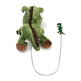 Cartoon Dinosaur Enamel Pin, Dinosaur Non Woven Fabric Brooch with Safety Chain