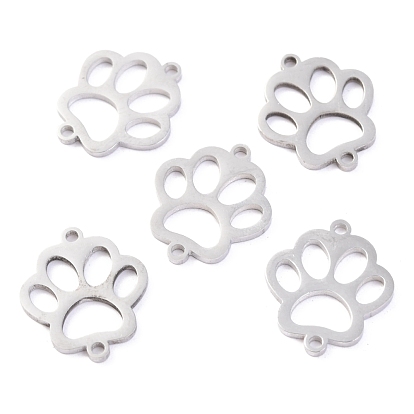Stainless Steel Links Connectors, Dog Paw Print